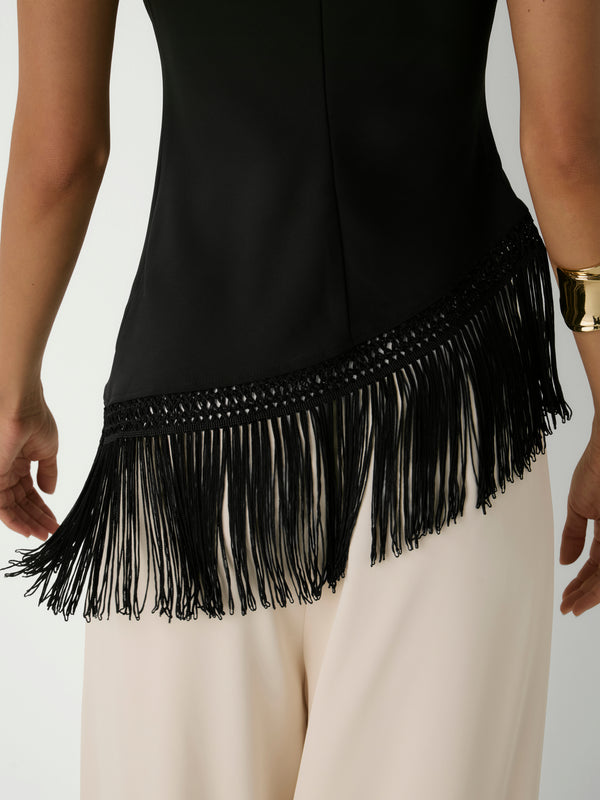 FRINGE HEM TOP, close-up detail