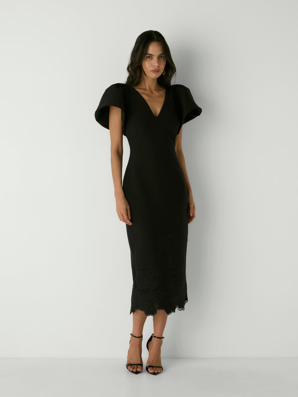 CAMILLE MIDI DRESS, front view on size 8 model