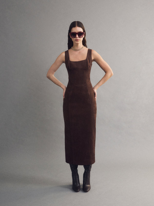 SHEIKE Nala Midi Dress Cocoa 1008593 Campaign Image