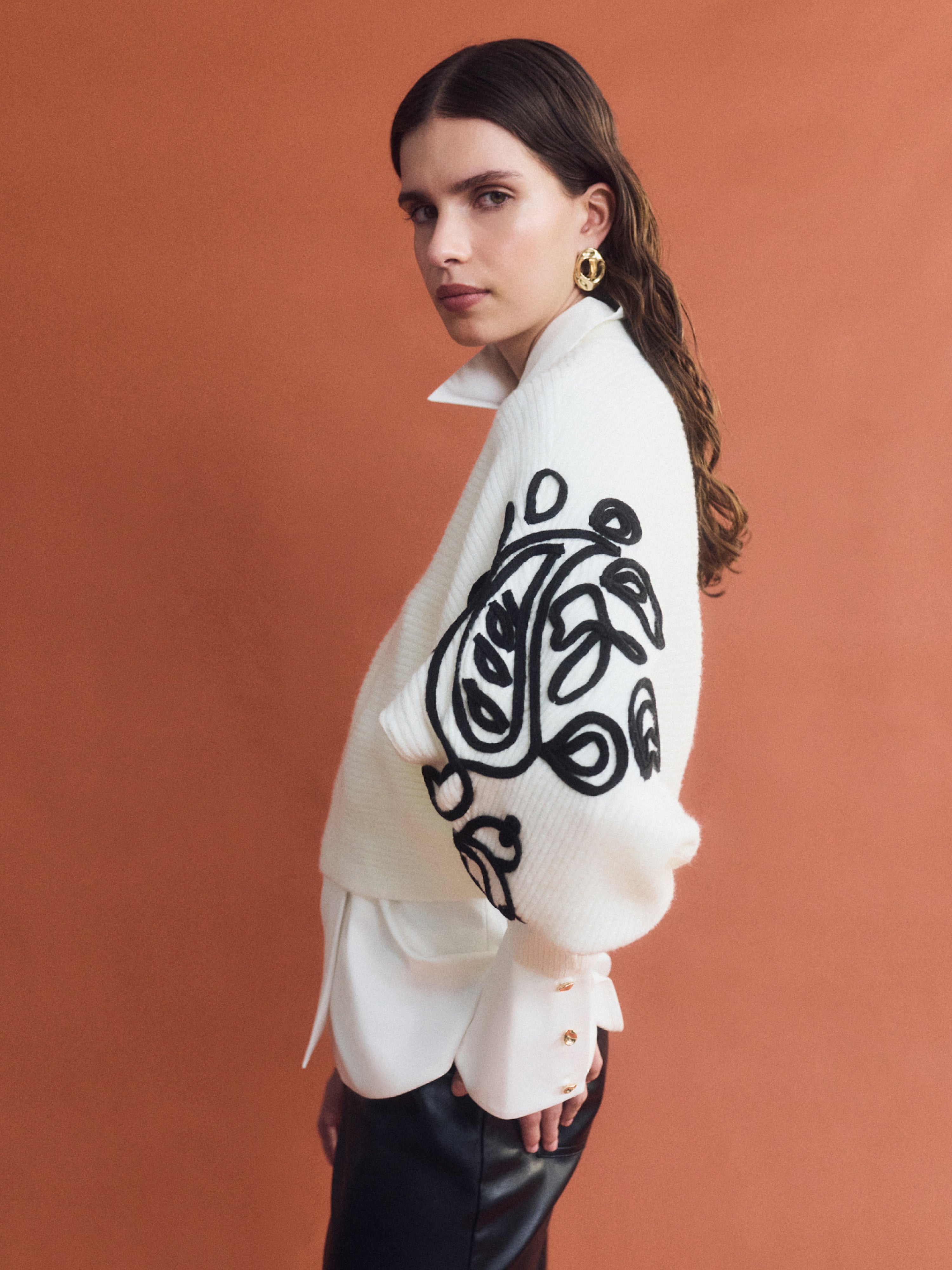 Kendall Knit Jumper Ivory | Embroidery Detail Knit | SHEIKE
