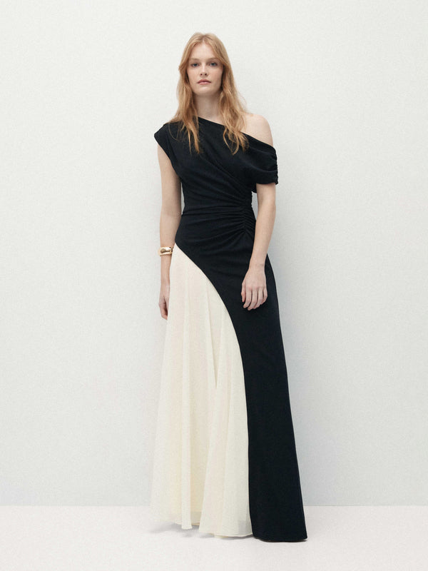 SHEIKE Celine Maxi Dress Black White 1008189 Front Image
