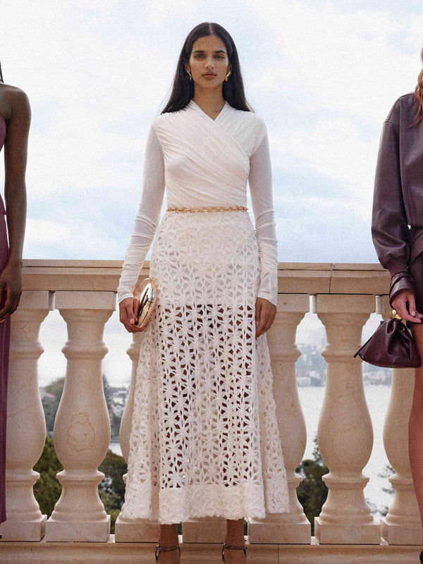 SHEIKE Audrey Maxi Skirt Ecru 1007509 Campaign Image