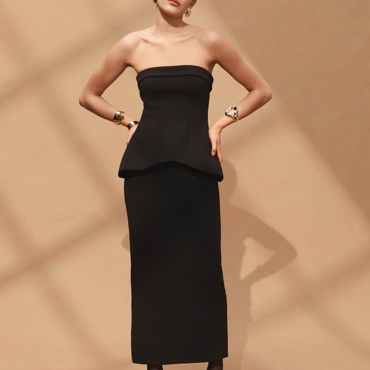black dress sweetheart neckline Cheyenne Sweetheart Neckline A-Line Dress Black main image 0