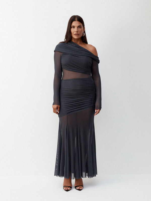 Size12 SHEIKE Franca Midi Dress Navy 1007553 Campaign Image