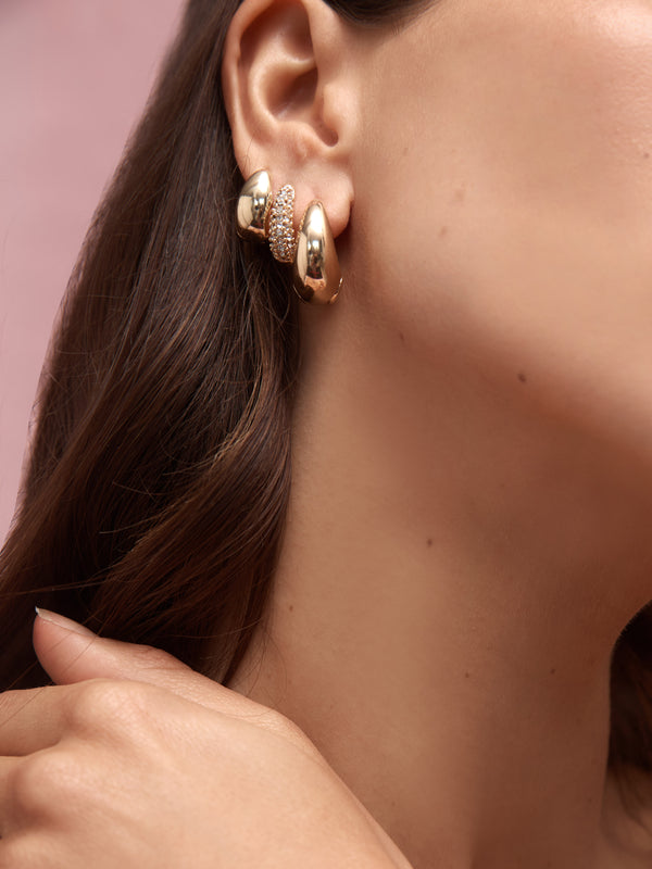 SERAPHINA EARRING STACK OF 3 GOLD CAMPAIGN IMAGE