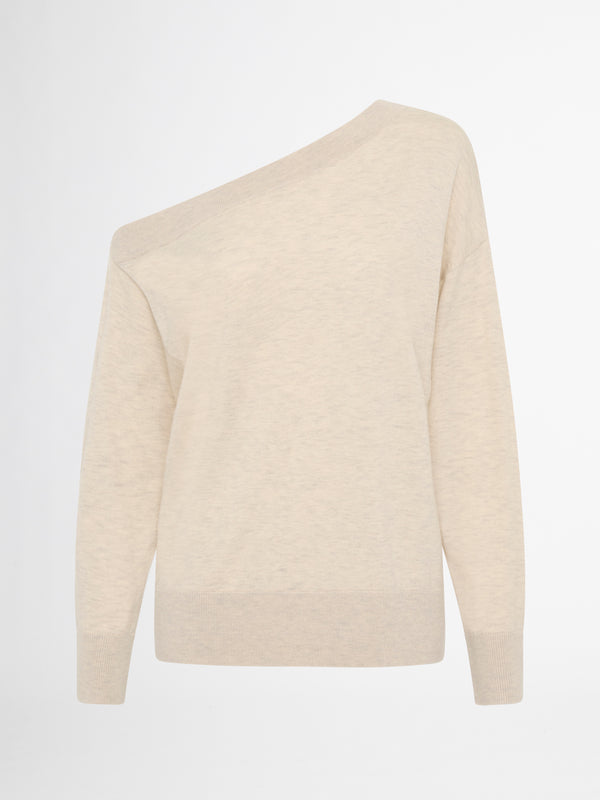 EVIE KNIT TOP IN BONE GHOST IMAGE