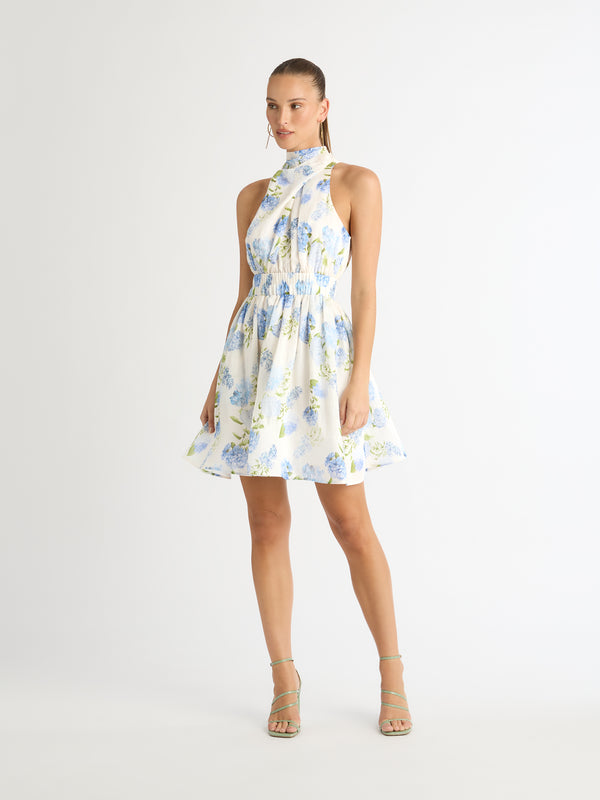 BLUE BELL MINI DRESS IN FLORAL PRINT FRONT SHOT