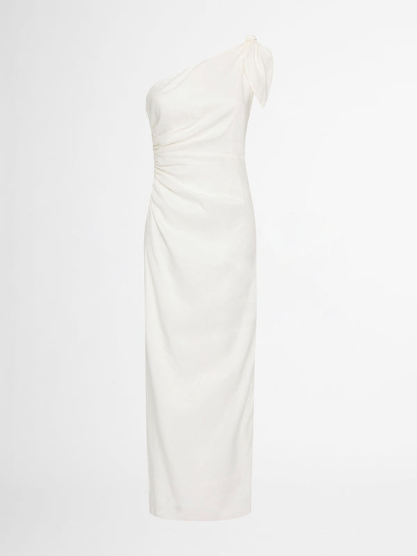 KENNEDY MIDI DRESS IN WHITE GHOST IMAGE