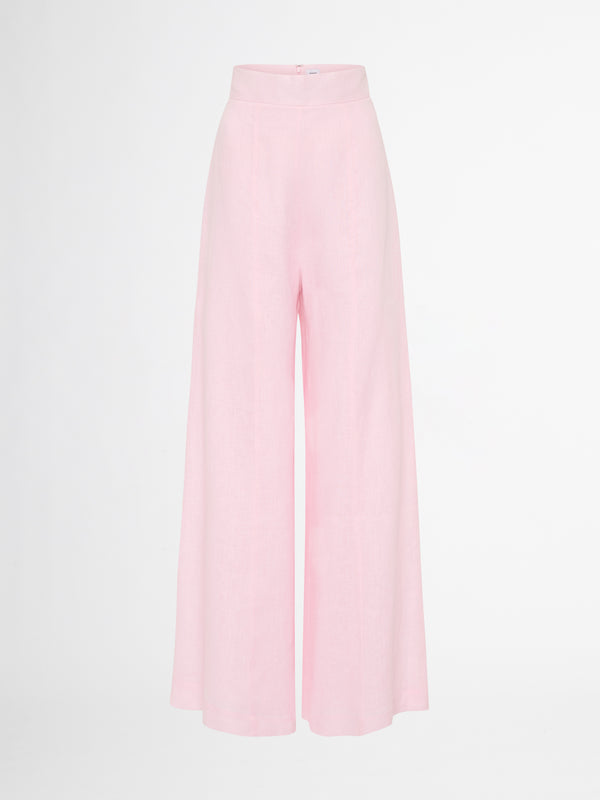 COASTAL LINEN PANT IN ICE PINK GHOST IMAGE