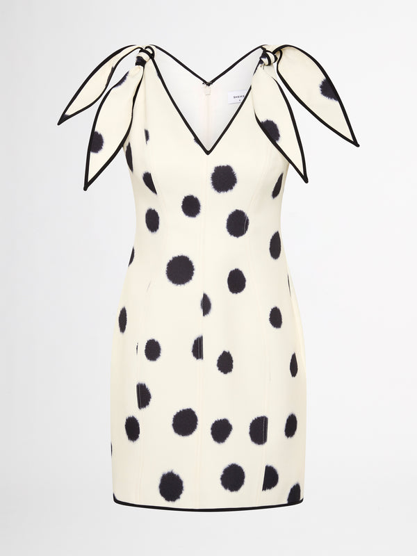 AUDREY SPOT MINI DRESS, flat lay