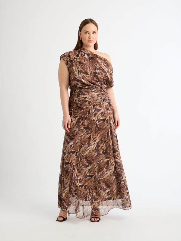 EMBER MAXI DRESS, front view on size 16 model