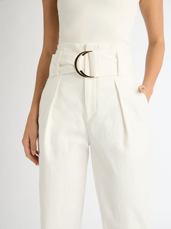 HORIZONS HIGH WAISTED PANT IN WHITE CLOSE UP