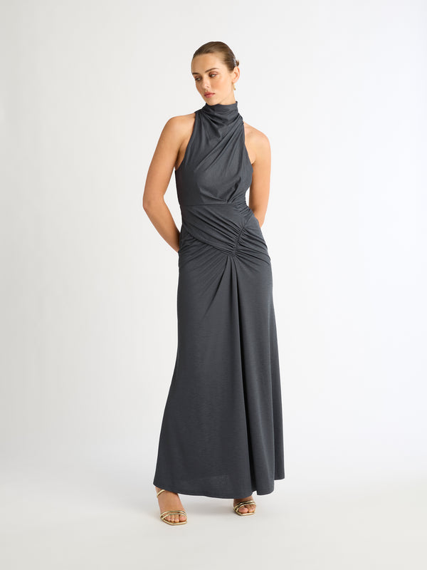 WILLOW JERSEY DRESS IN GREY FRONT SHOT