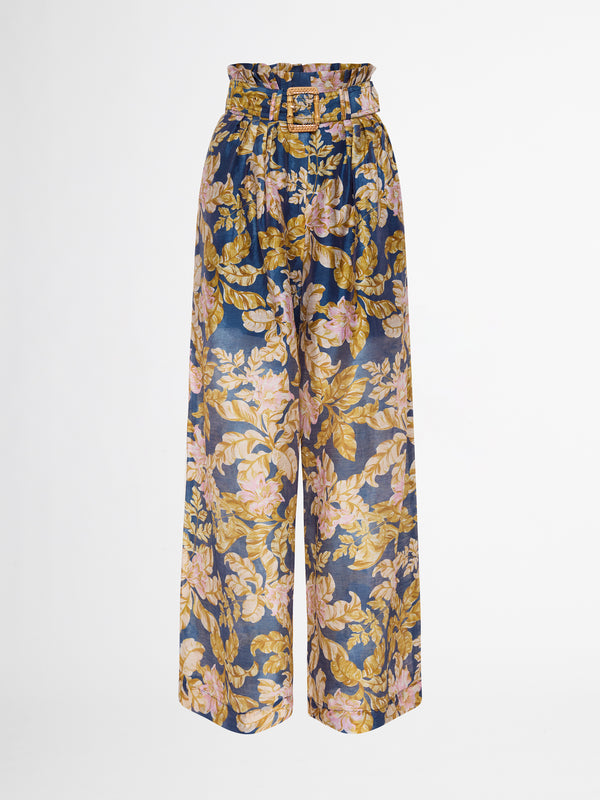 FLORAL PRINTED CANVAS PANT  GHOST IMAGE