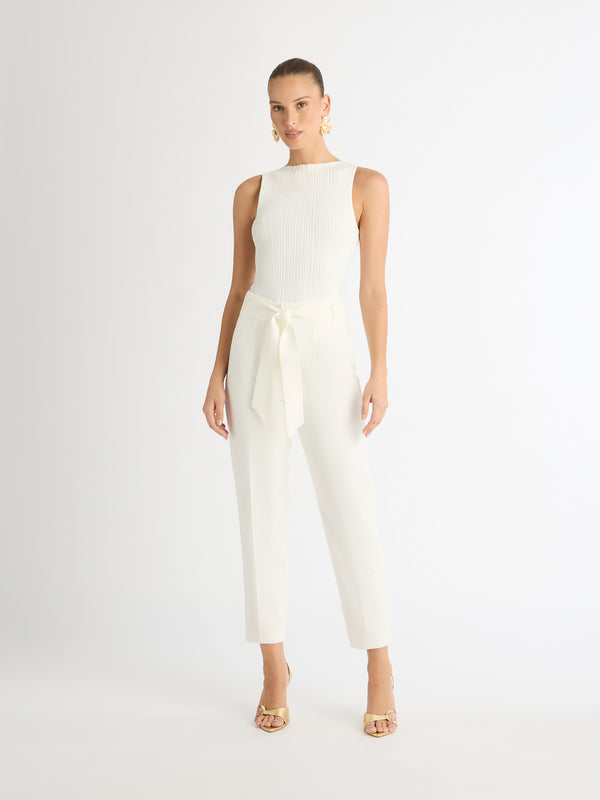 ZOE PANT IN WHITE FRONT SHOT