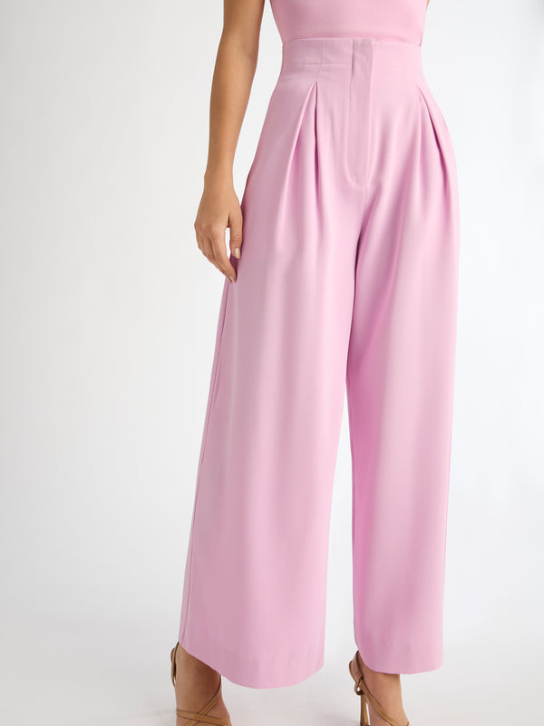 PHOEBE WIDE LEG PANT IN PINK CLOSE UP