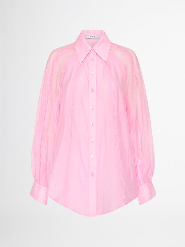 RILEY SHIRT IN PINK GHOST IMAGE