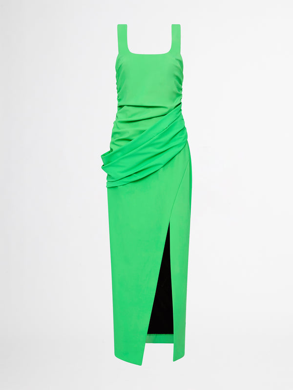 MILAN GOWN IN CRYPTONITE GREEN GHOST IMAGE