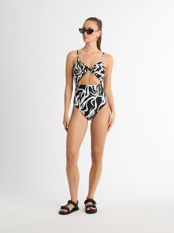 PIPA MULTI-WEAR SWIMSUIT IN BLACK AND WHITE PRINT 