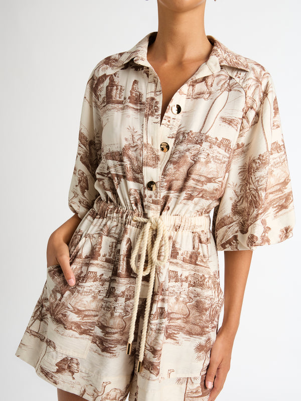 OASIS PLAYSUIT IN PRINT CLOSE UP