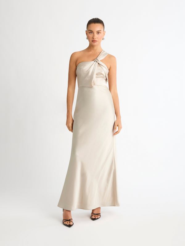 JOVANA GOWN IN OYSTER FRONT IMAGE EDEN