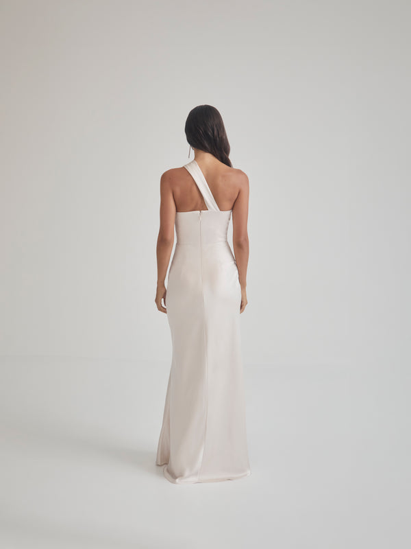 JOVANA GOWN IN OYSTER BACK IMAGE