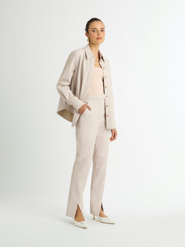 JAMIE FAUX LEATHER PANT IN BONE STYLED IMAGE
