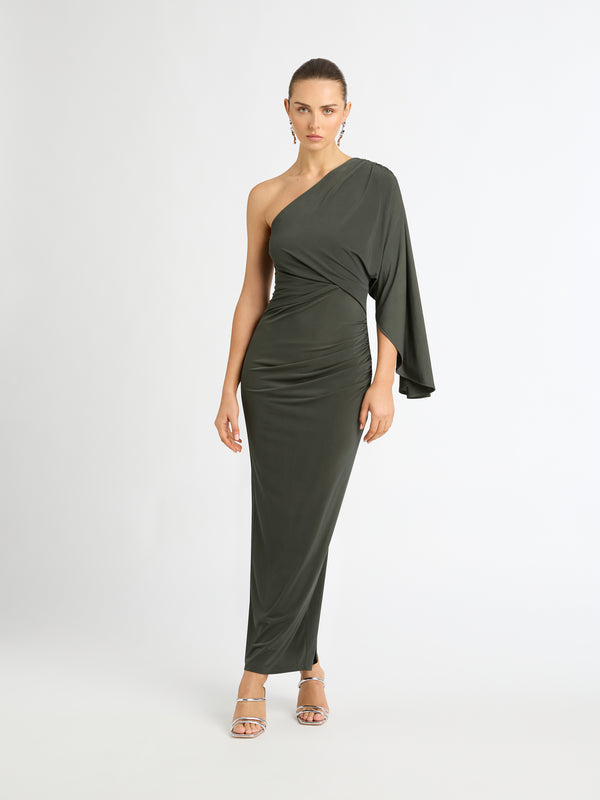 SONIQUE MAXI ONE SLEEVE DRESS FRONT IMAGE