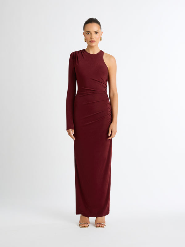 DIVISION MAXI DRESS RUBY FRONT IMAGE