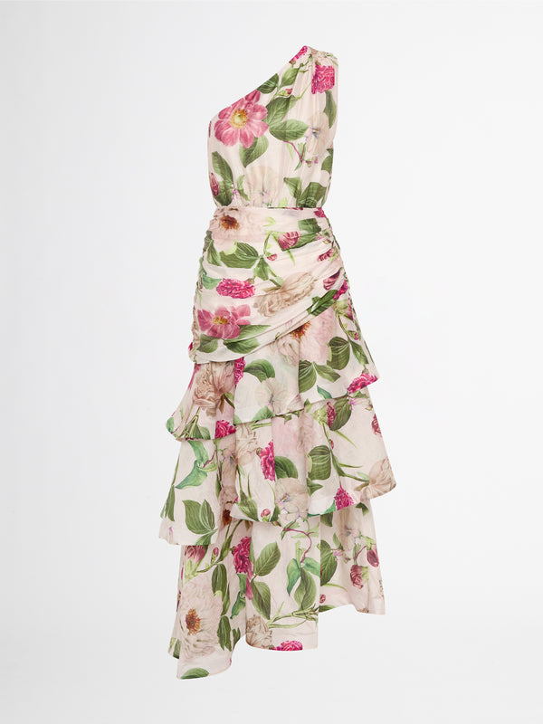 EMILIA TIERED DRESS FLORAL GHOST IMAGE