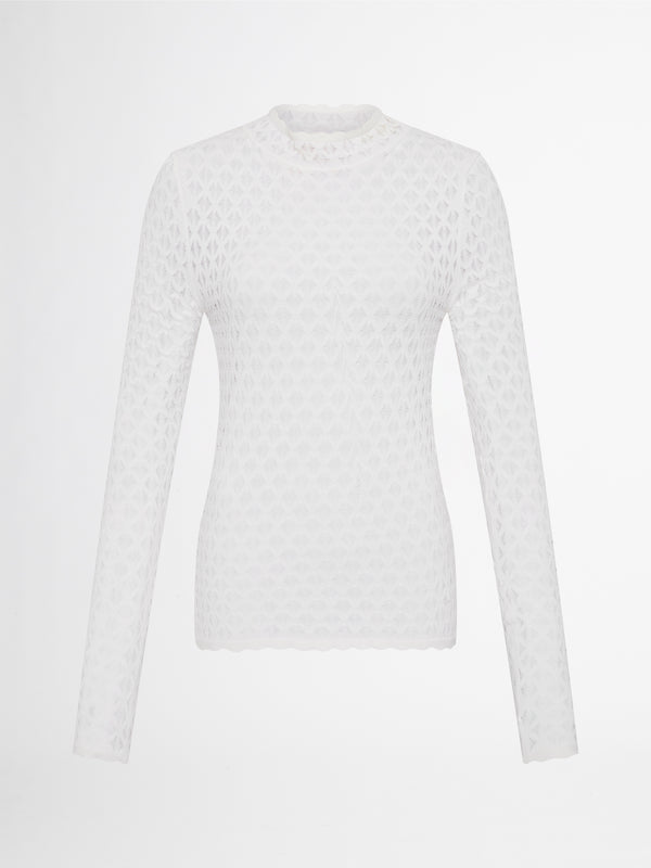 DIVISION KNIT TOP IN WHITE GHOST IMAGE
