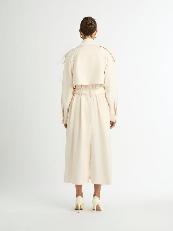 JADE TRENCH IN CREAM BACK IMAGE