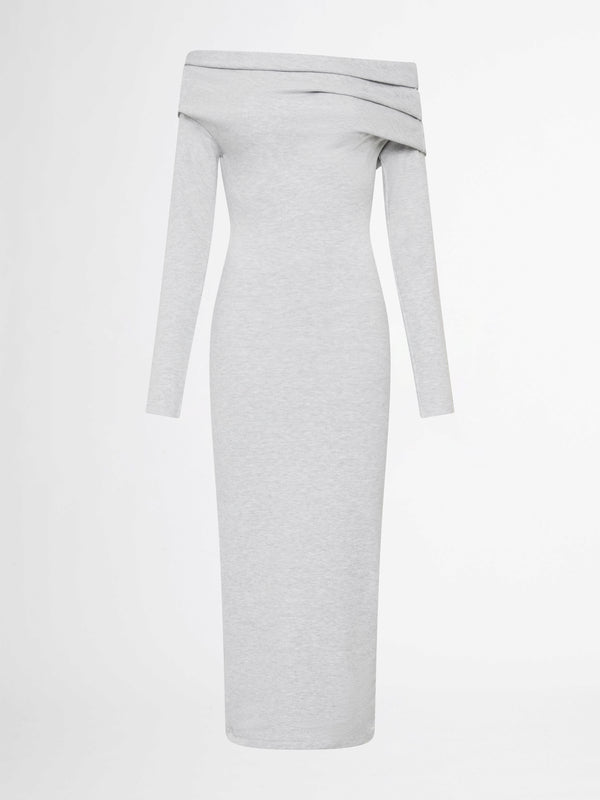 STOCKHOLM KNIT DRESS IN GREY GHOST IMAGE