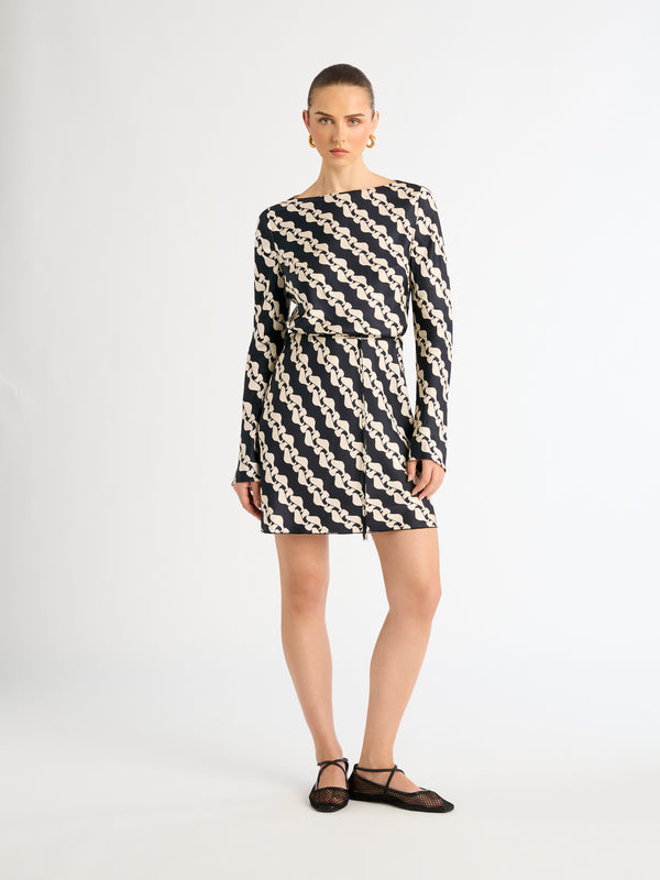 CHAIN LINK TWILL DRESS PRINT FRONT IMAGE