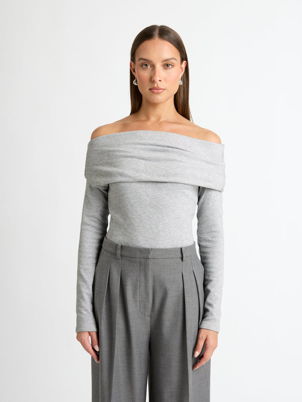 COZY KNIT TOP SILVER DETAILED IMAGE