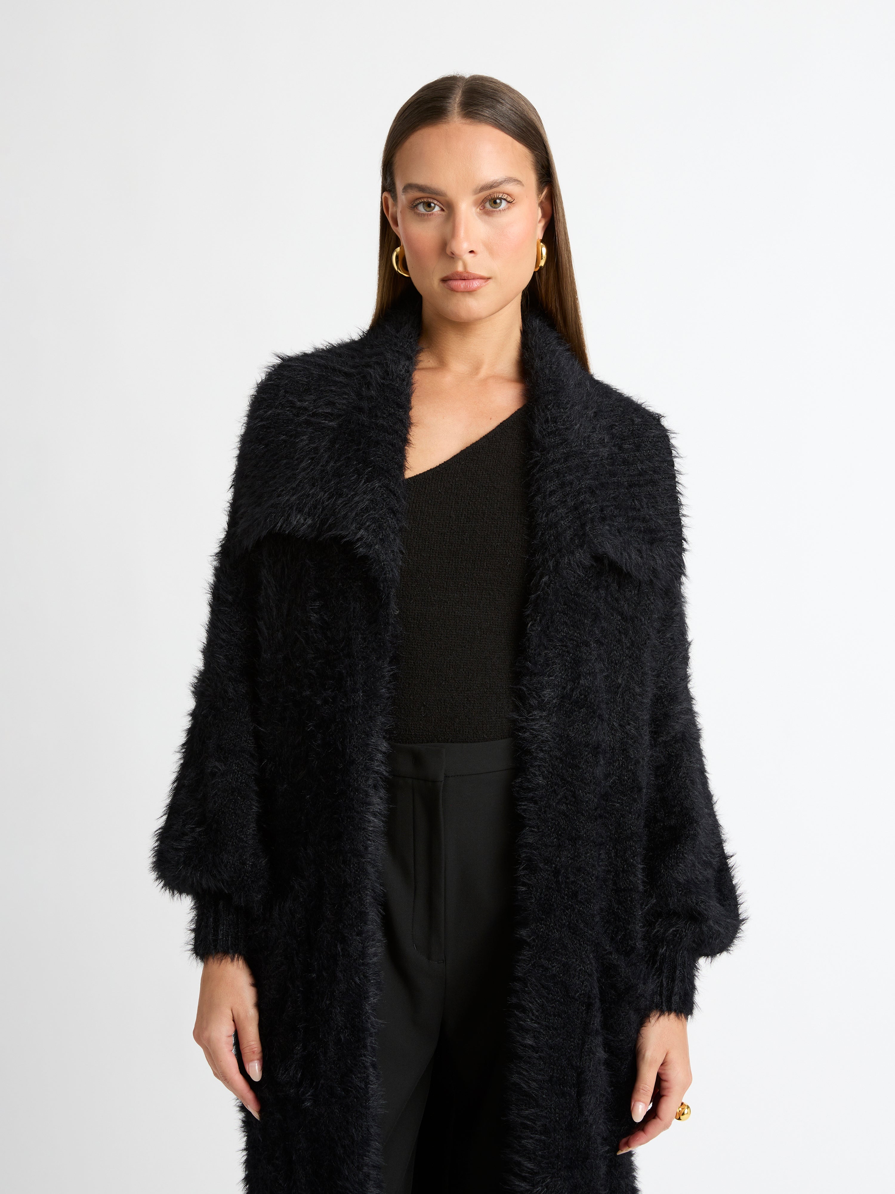 JSELF Design Fit Long Cardigan ブラック Sybil Long Cardi