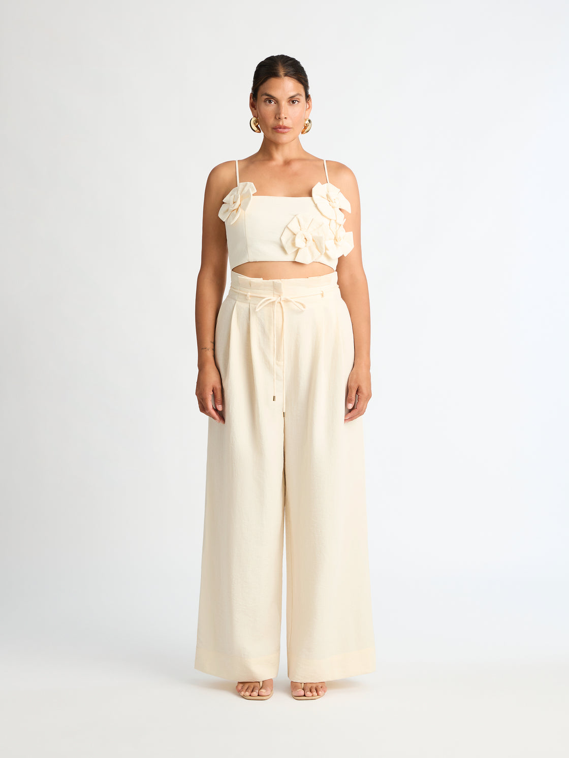 Night Market Applique Crop Top Butter