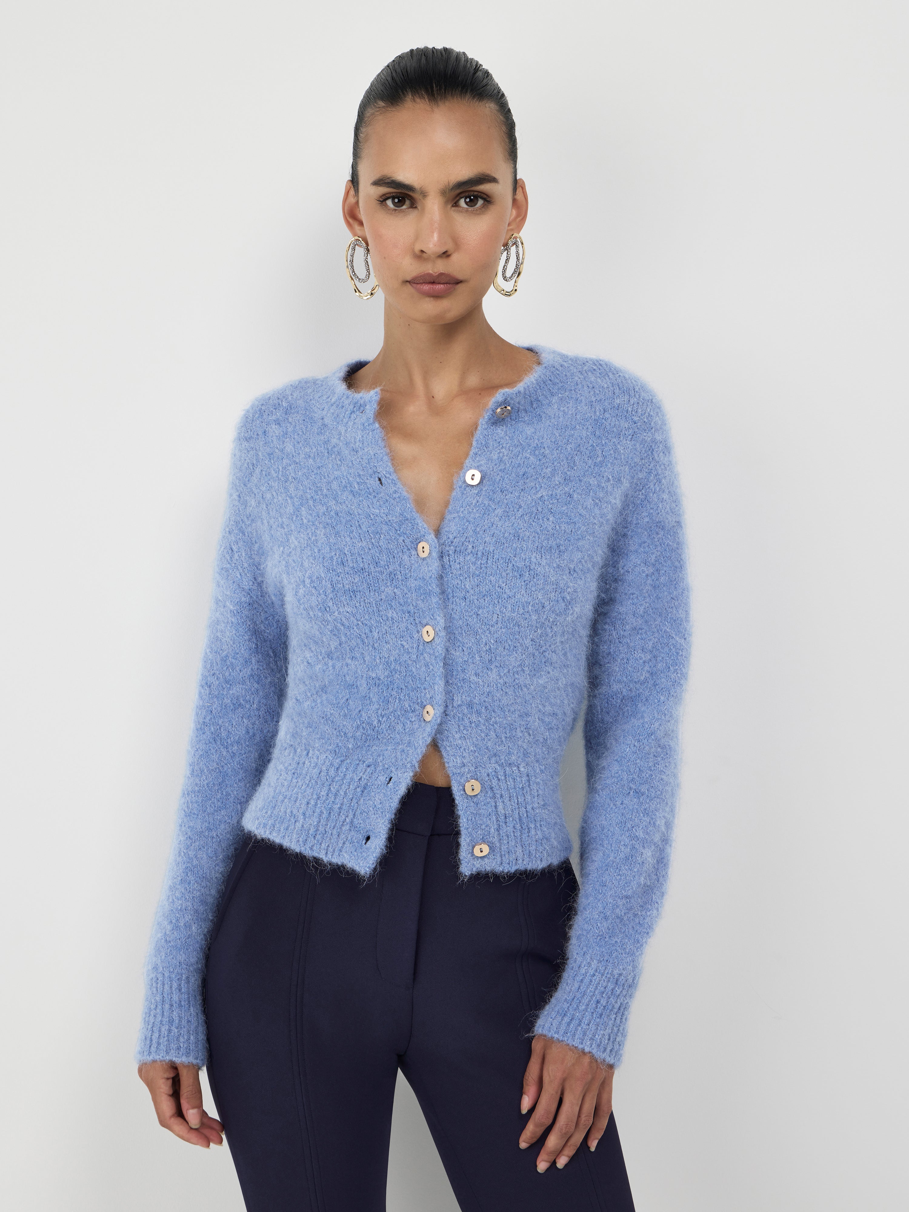 Josephine Cardigan Periwinkle | Alpaca Blend Cardi | SHEIKE