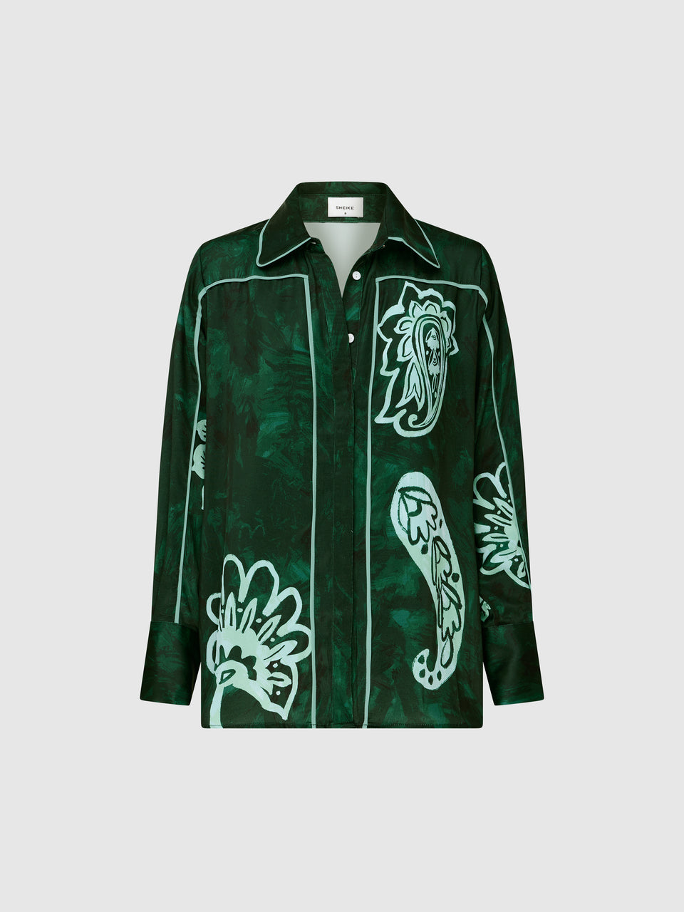ELIN-SS-SHIRT - GREEN PAISLEY