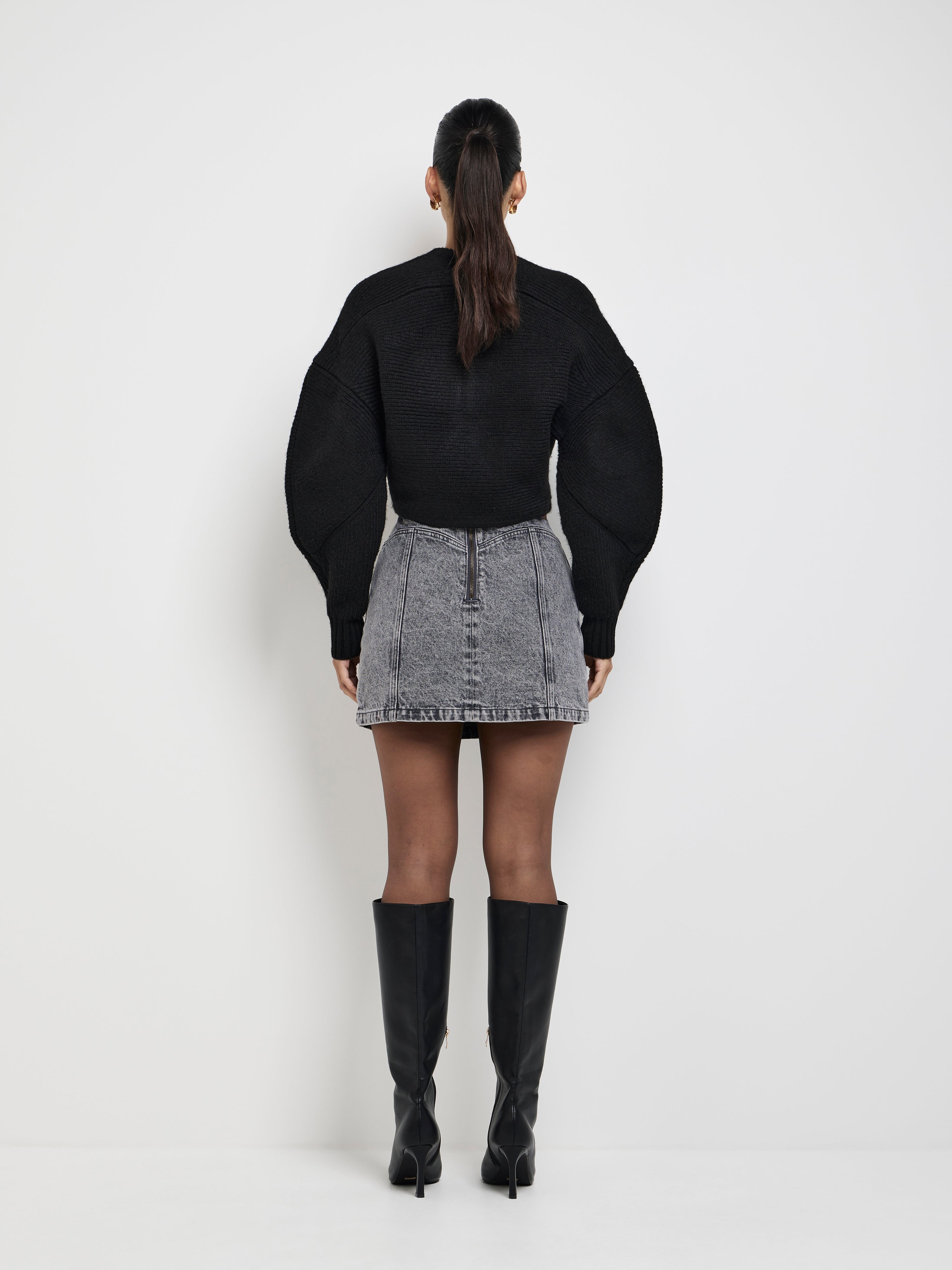 Camille Crop Cardi Black | Knit Cardigan | SHEIKE
