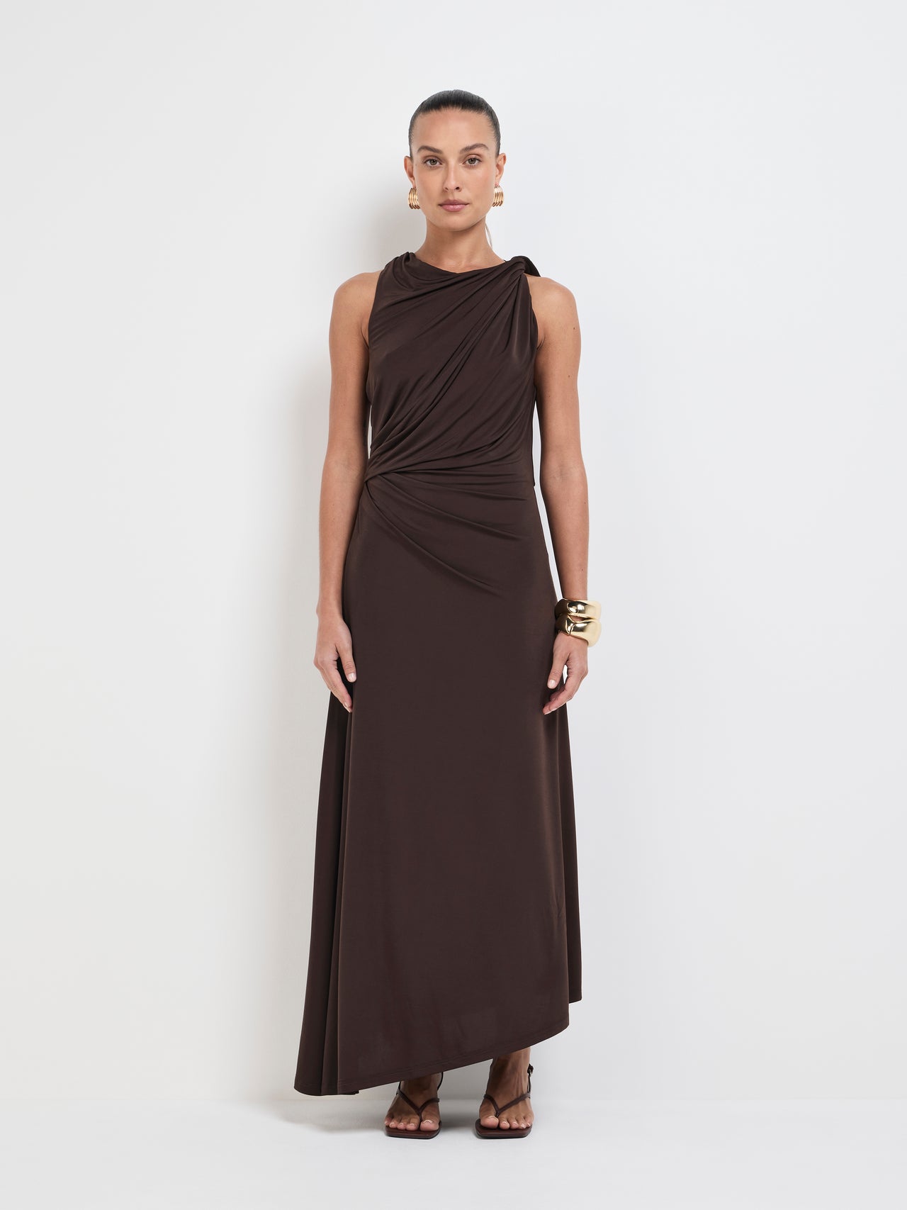Amelia Midi Dress - Chocolate