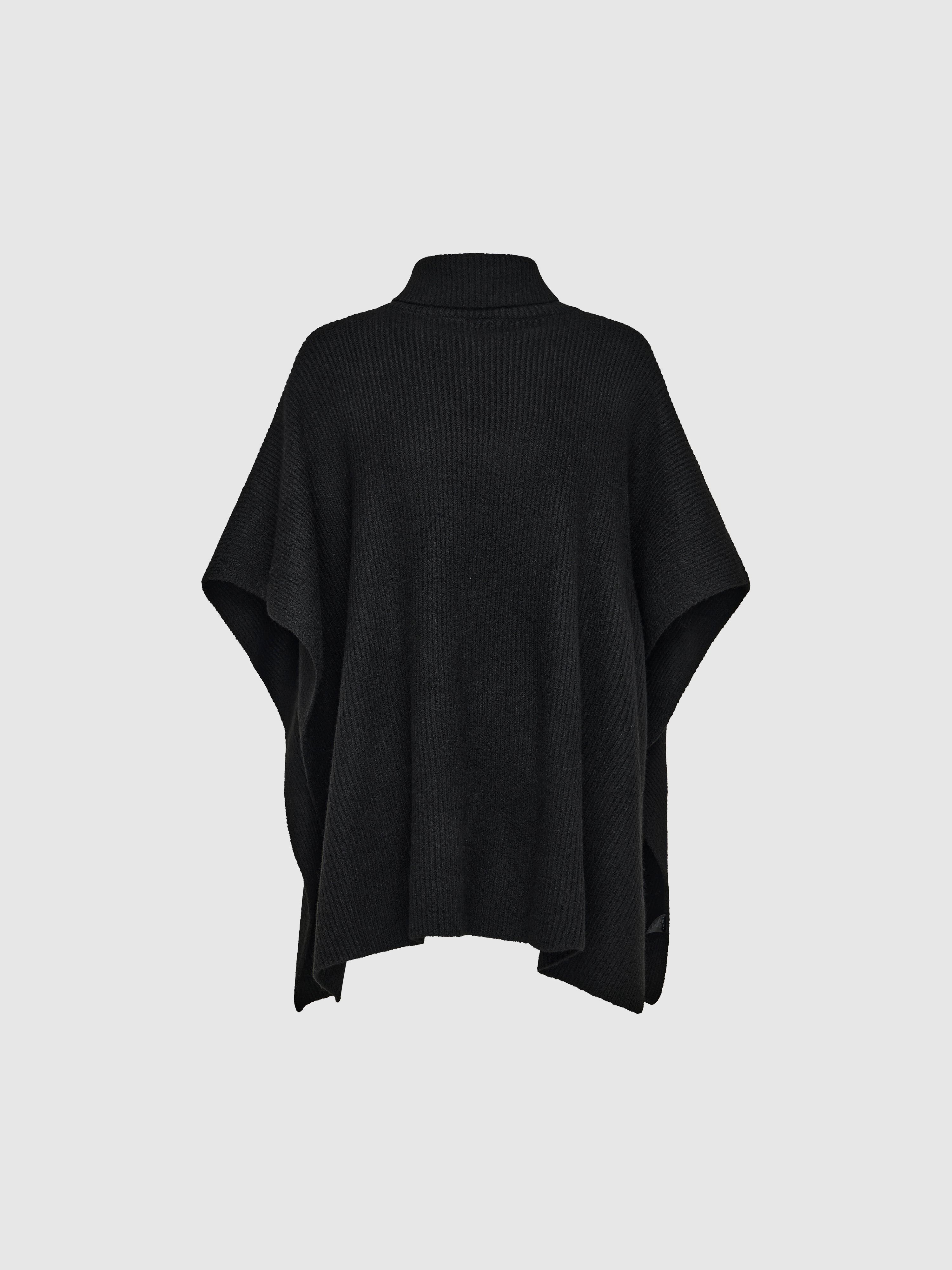 Eloise Poncho Black Knit Turtle Neck Poncho SHIEKE – SHEIKE