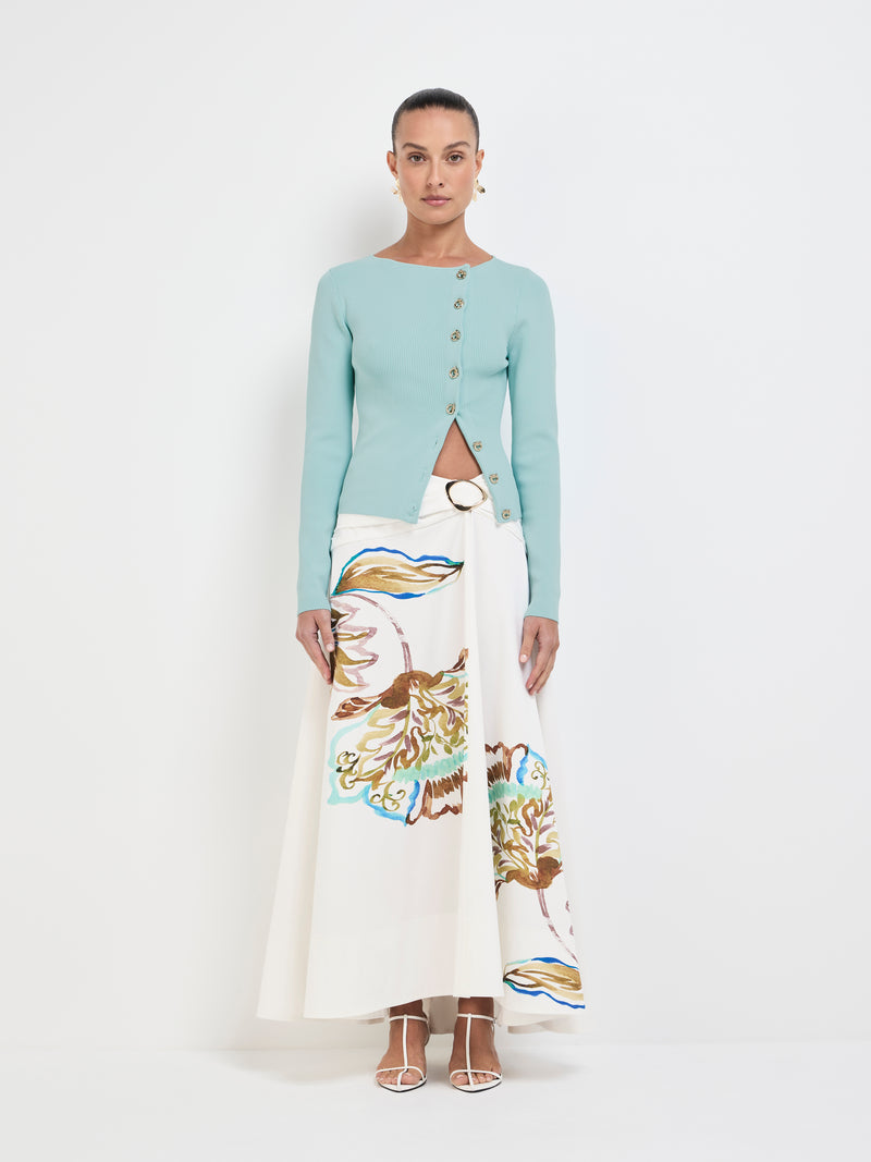 ADORA Layered Ruffled Sleeve Ribbed Top