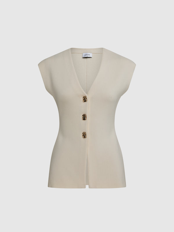 SHEIKE Lily Knit Vest Ivory 1007975 Ghost Image