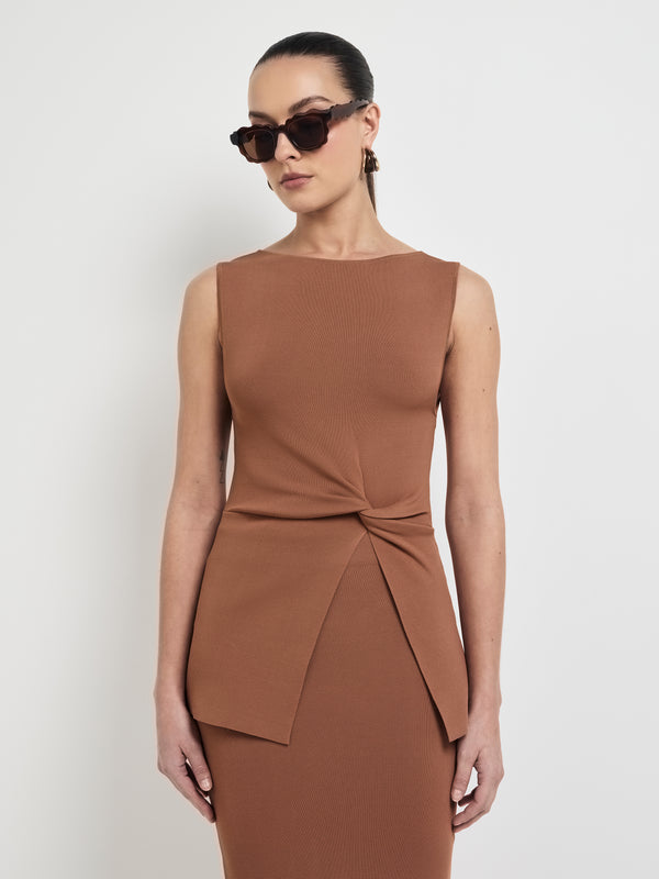 Size8 SHEIKE Maci Knit Top Mocha Detail Image