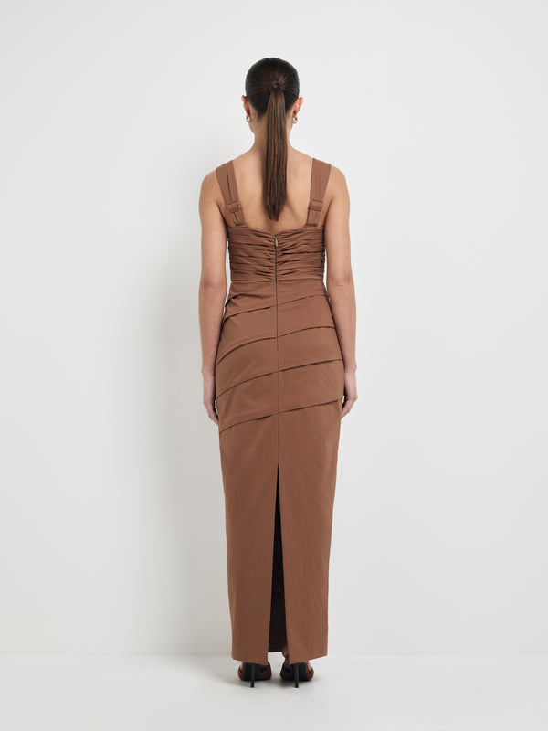 SHEIKE Delia Maxi Dress Mocha 1008012 Back Image
