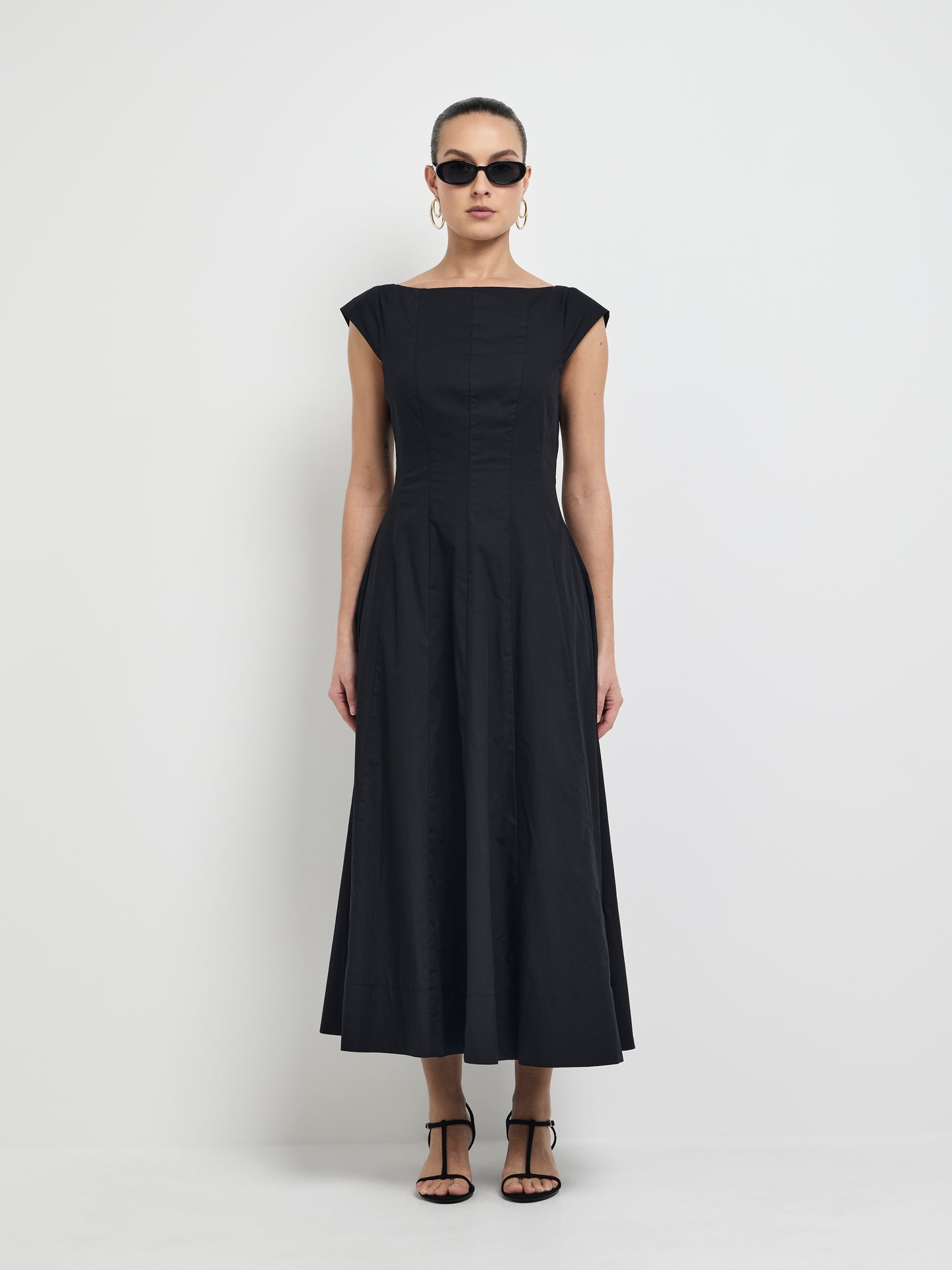 AMELIE Satin Midi Dress - Parisian Floral