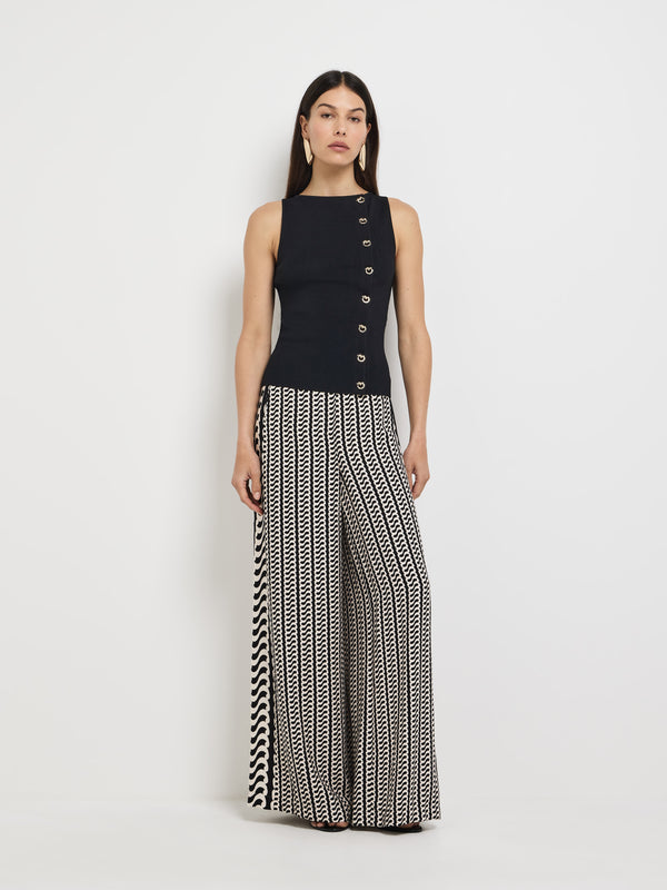 SHEIKE Clement Knit Top Black 1008052 Front Image Styled