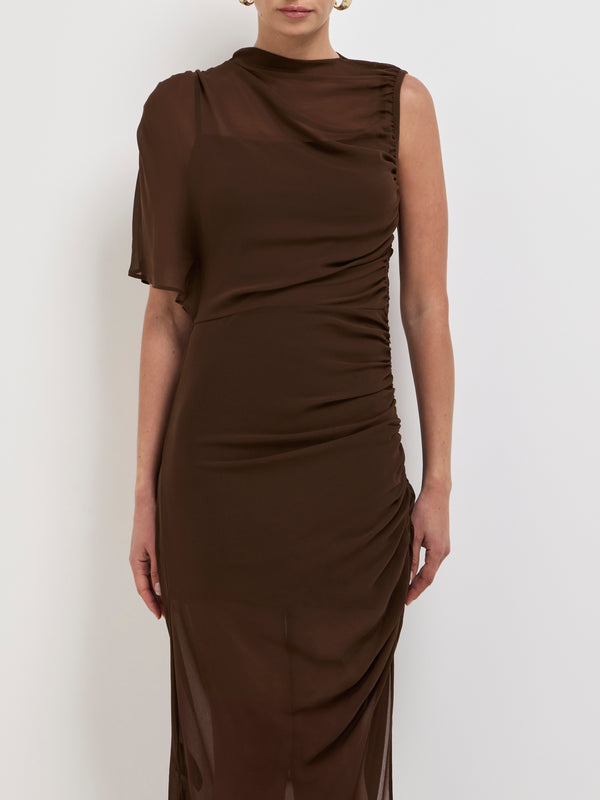 SHEIKE Davies Maxi Dress Chocolate 1008062 Close Up Image 