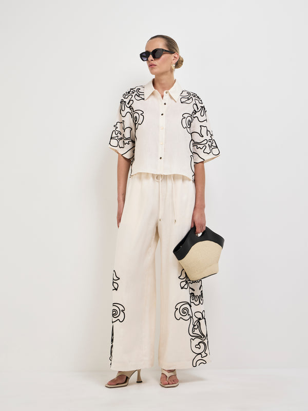 SHEIKE Outline Floral Pant Floral 1008150 Front Image Styled